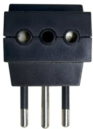 ADA038598-1 Mec Macho Adaptador Triple 2p+t Negro